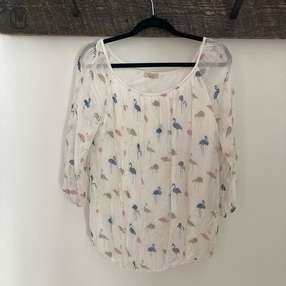 100% Silk Made in Italy 3/4 length sleeves Giusy